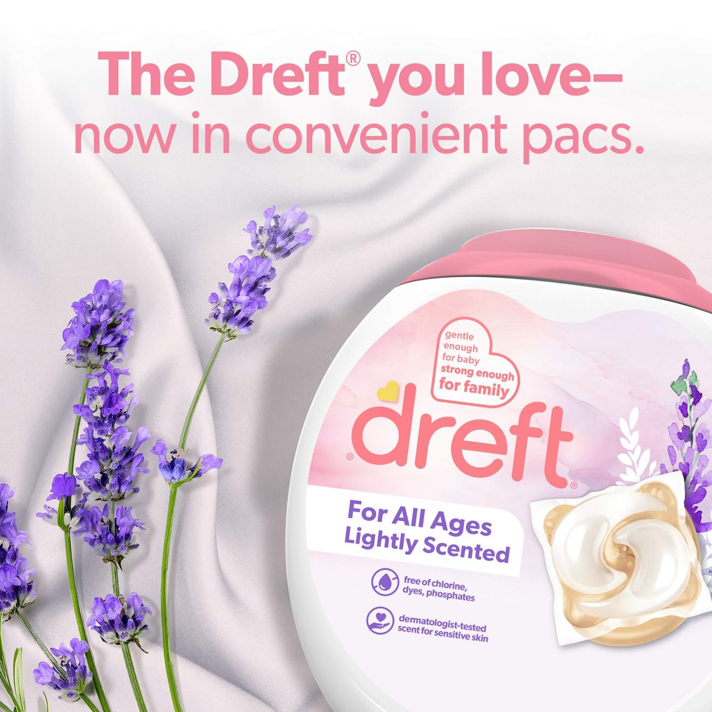 Dreft For All Ages Lavender Laundry Detergent Pacs; image 2 of 9