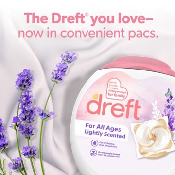 Dreft Laundry Detergent XL Pacs - Lightly Lavender Scent, 25 ct
