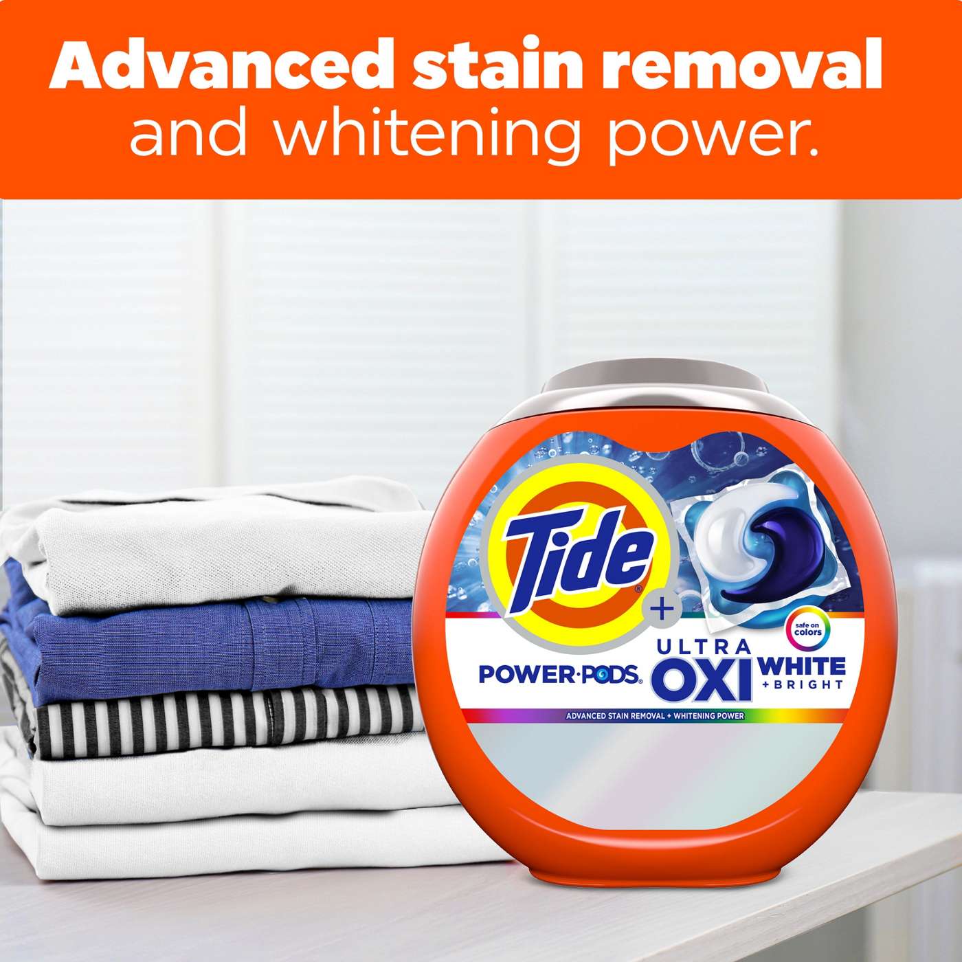 Tide Power Pods + Ultra Oxi White & Bright HE Laundry Detergent; image 6 of 8