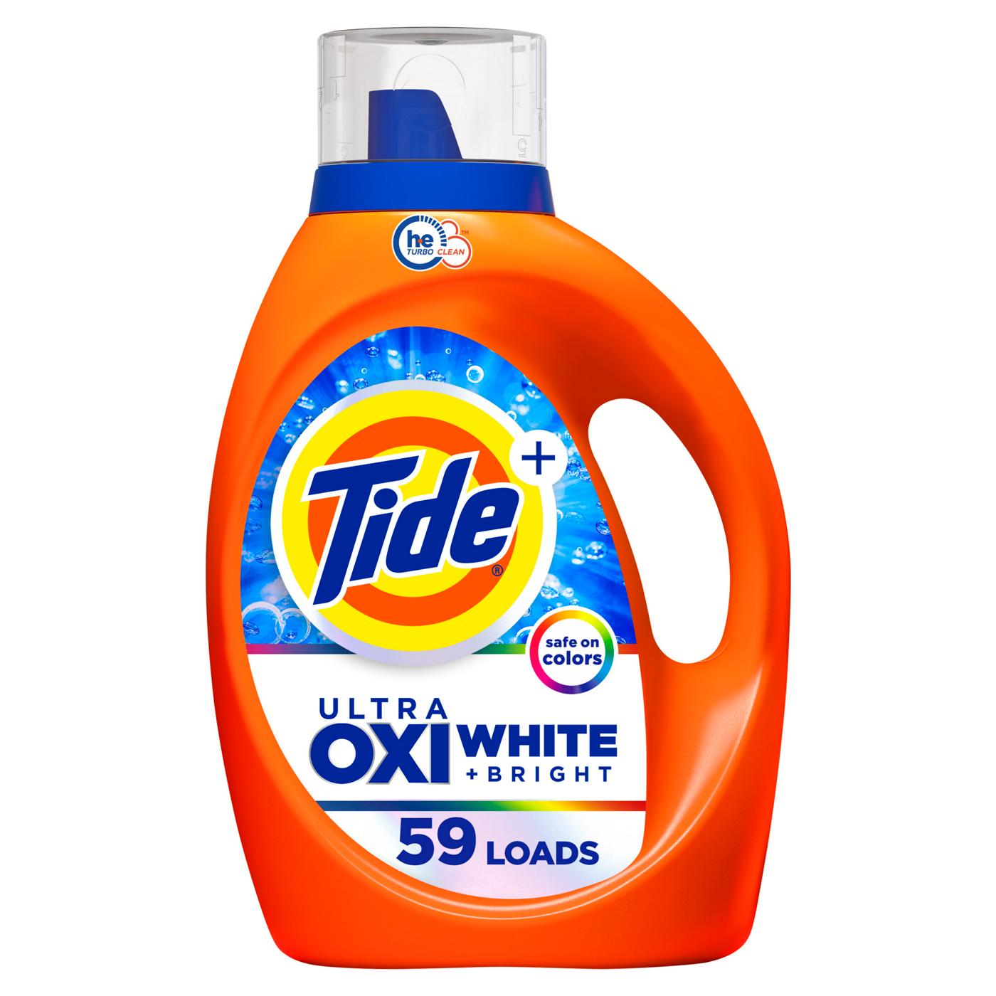 Tide + Ultra Oxi White & Bright HE Turbo Clean Liquid Laundry Detergent, 59 Loads; image 1 of 8