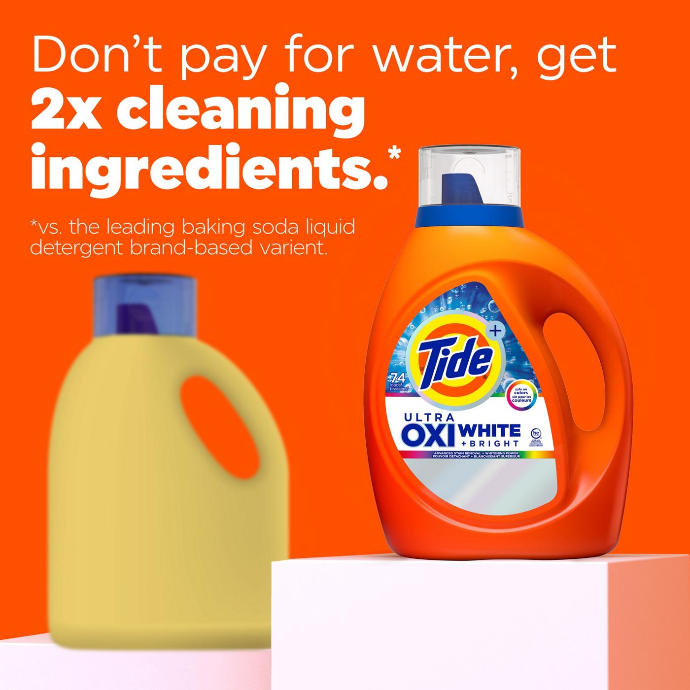Tide + Ultra Oxi White & Bright HE Turbo Clean Liquid Laundry Detergent, 59 Loads; image 4 of 8