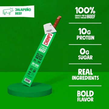 Chomps 10g Protein Jalapeño Beef Jerky Meat Sticks, 8 ct