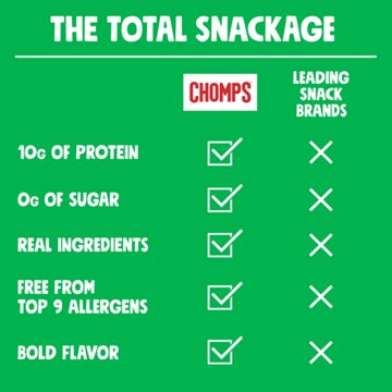 Chomps 10g Protein Jalapeño Beef Jerky Meat Sticks, 8 ct
