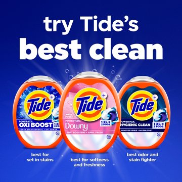 Tide Power PODs + Downy Laundry Detergent Pods - Soft Boosters + April Fresh, 45 ct