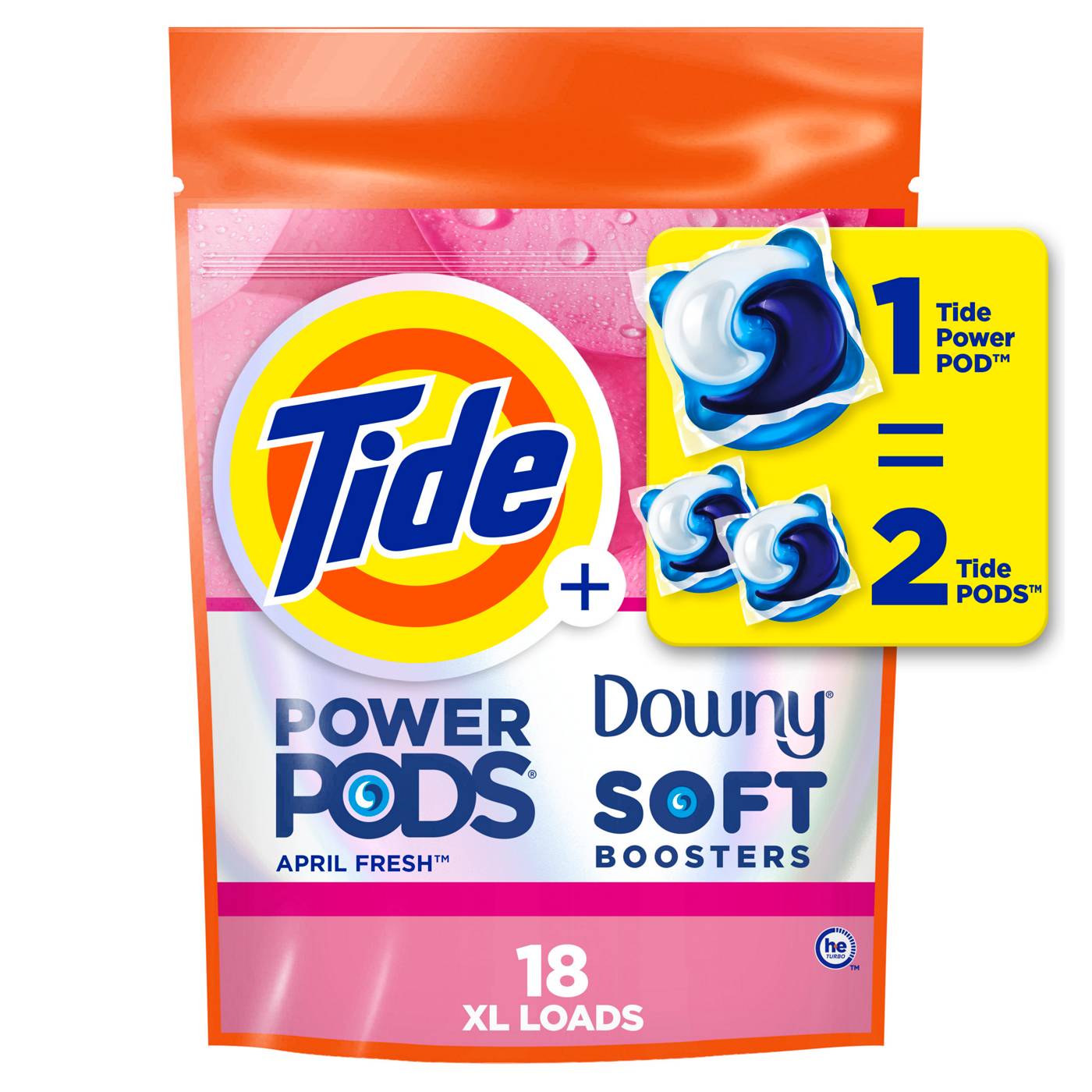 Tide Power Pods + Downy Soft Boosters HE Laundry Detergent - April Fresh; image 1 of 7