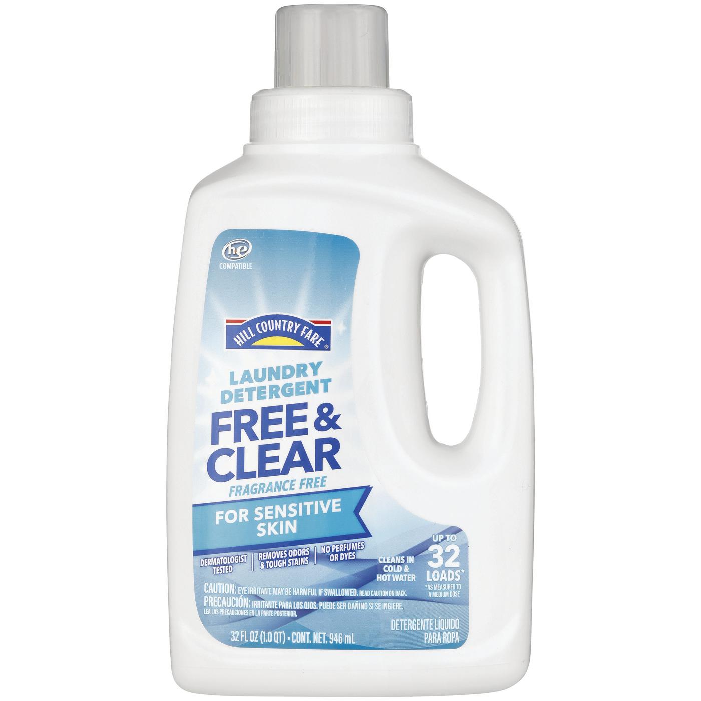 Hill Country Fare Free & Clear HE Liquid Laundry Detergent, 32 Loads - Fragrance-Free; image 1 of 2