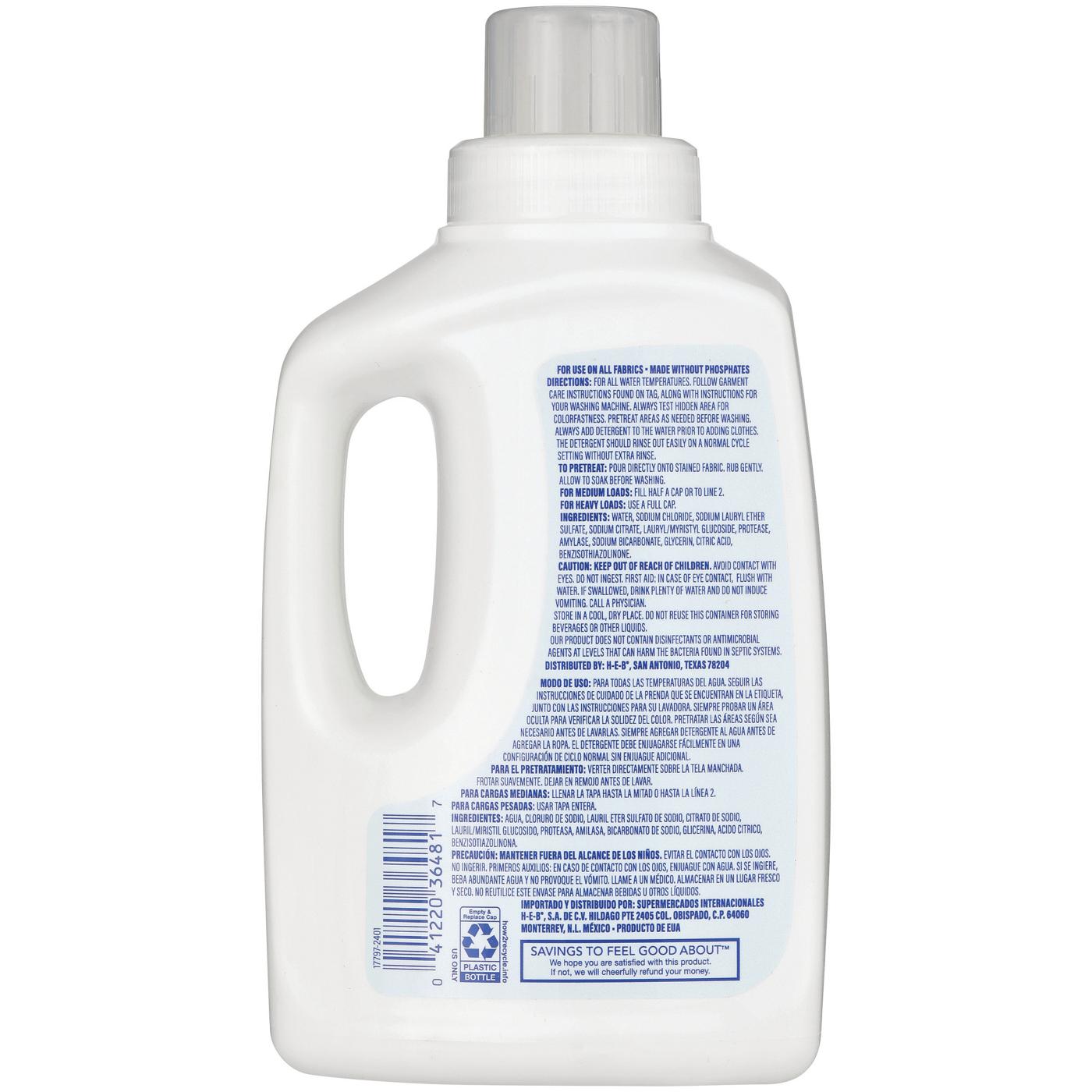 Hill Country Fare Free & Clear HE Liquid Laundry Detergent, 32 Loads - Fragrance-Free; image 2 of 2