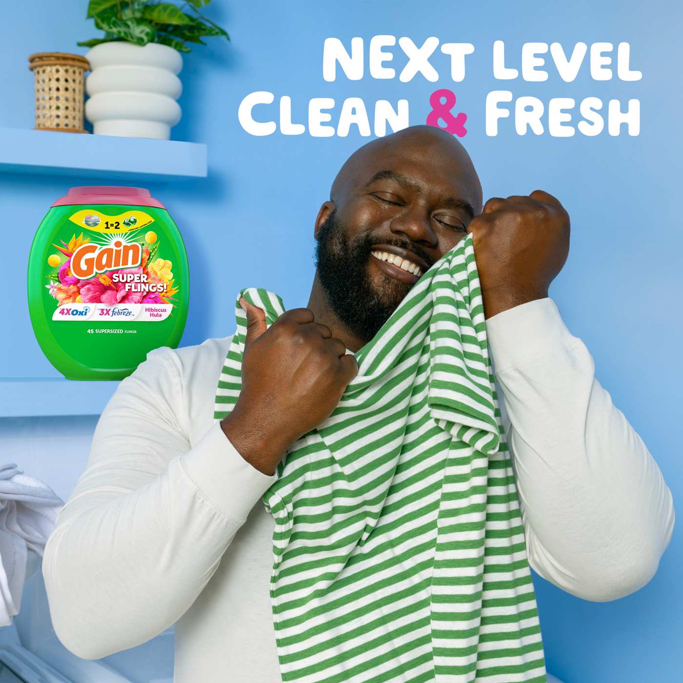 Gain Super Sized Flings! Happy Hibiscus Hula Laundry Detergent Pacs; image 2 of 10