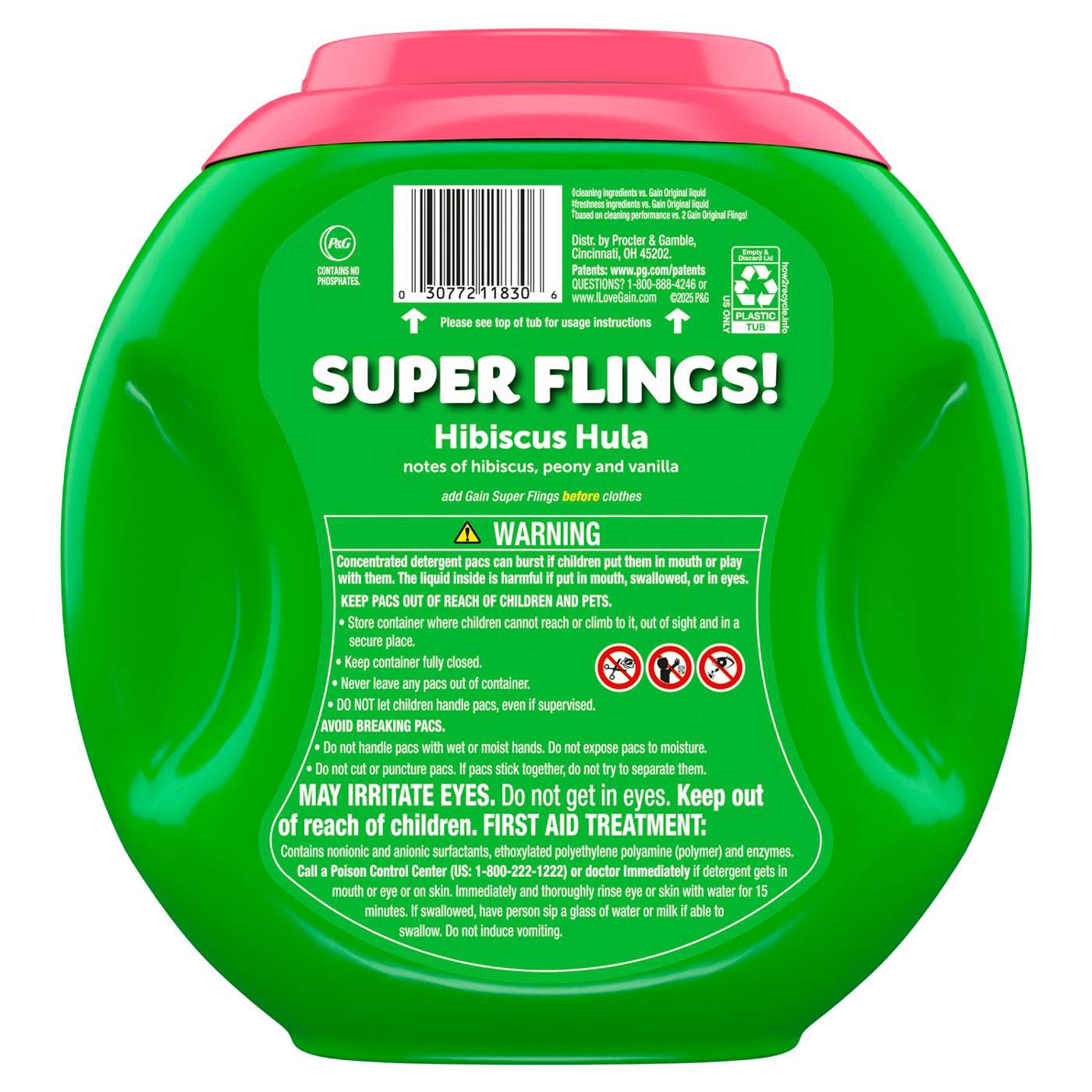 Gain Super Sized Flings! Happy Hibiscus Hula Laundry Detergent Pacs; image 5 of 10