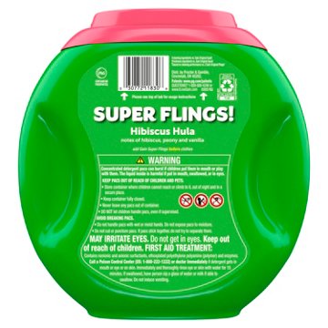 Gain Super Sized Flings! Happy Hibiscus Hula Laundry Detergent Pacs, 32 ct