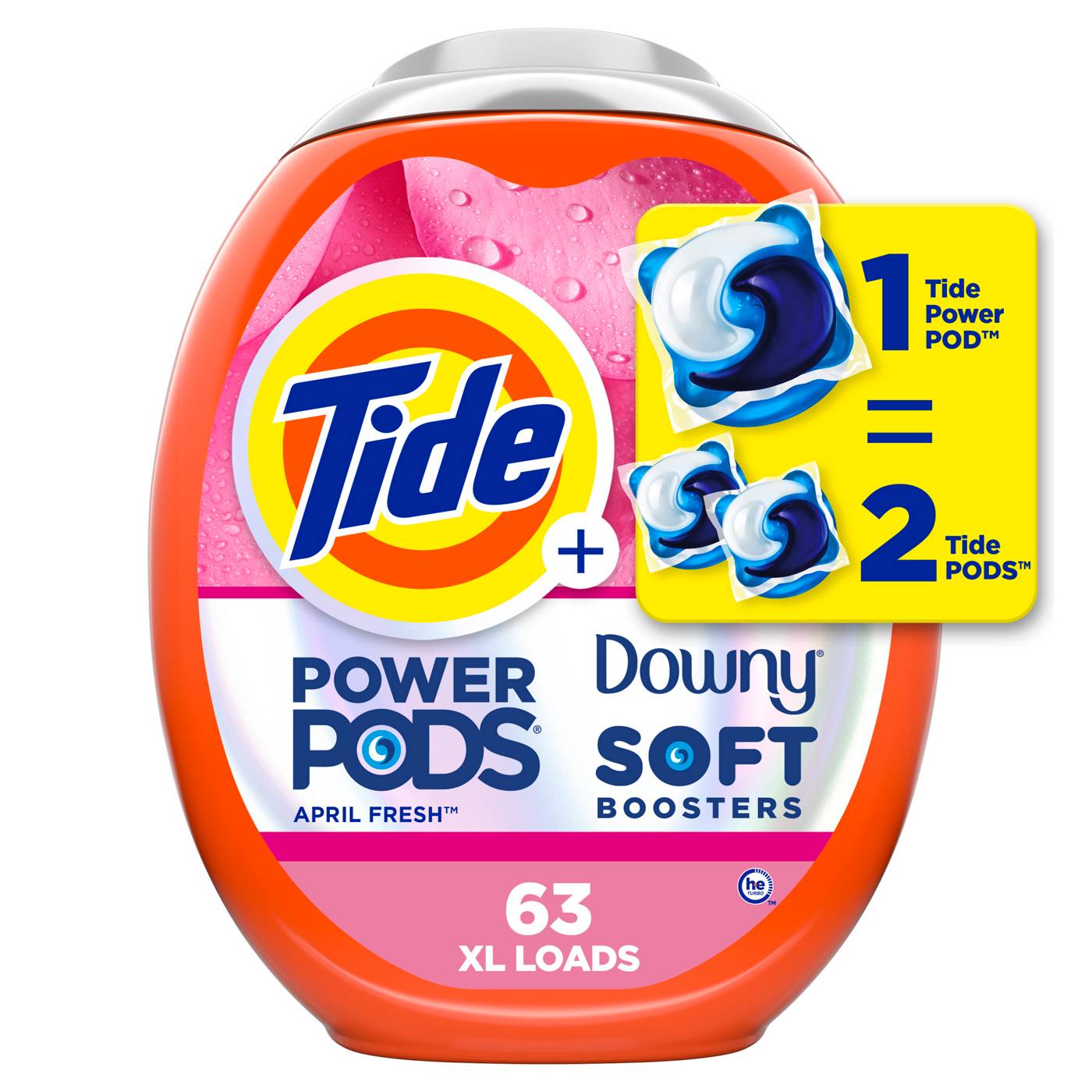 Tide Power Pods + Downy Soft Boosters HE Laundry Detergent - April Fresh; image 1 of 4