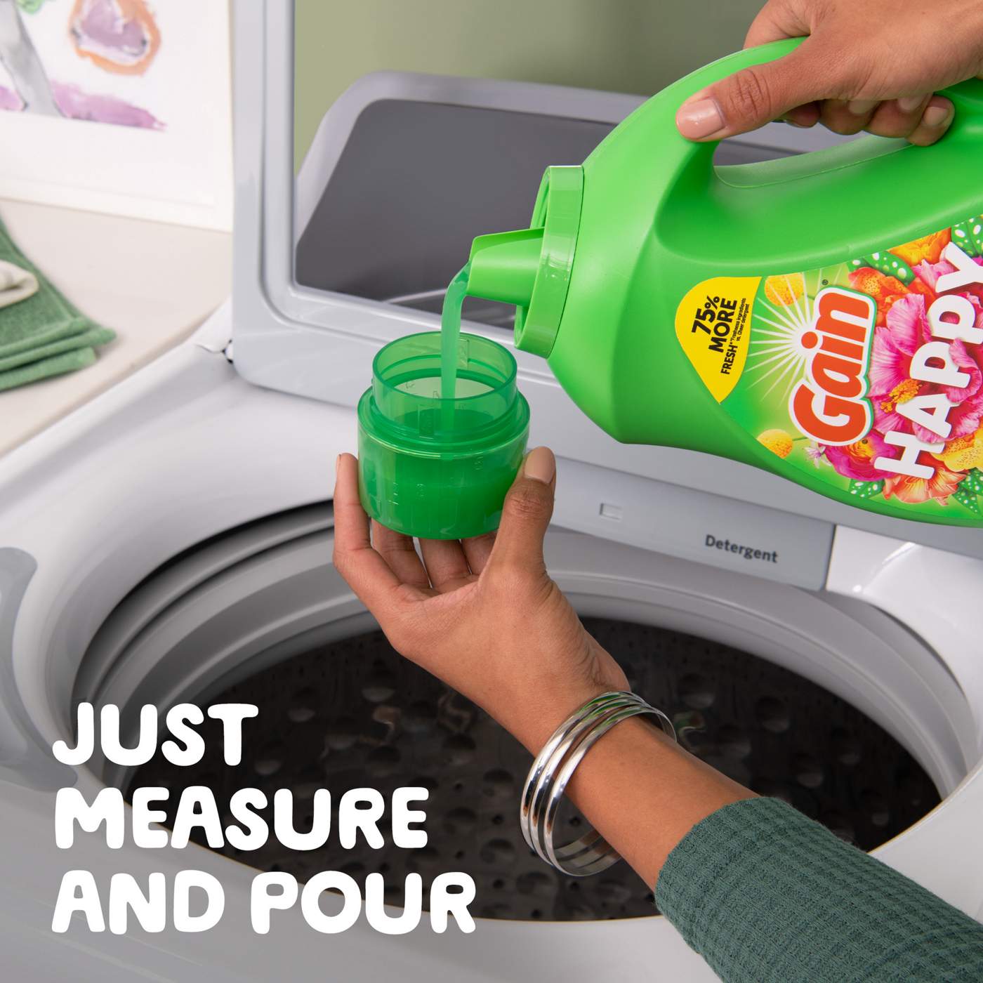 Gain Liquid Laundry Detergent, Happy Hibiscus Hula Scent, 100 Loads; image 3 of 8
