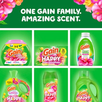 Gain Liquid Laundry Detergent, Happy Hibiscus Hula Scent, 100 Loads, 144 oz