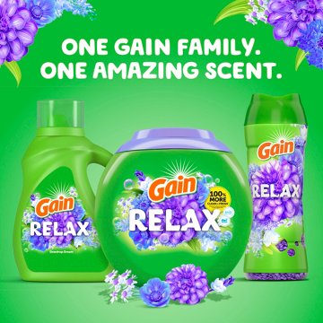 Gain Liquid Laundry Detergent, Relax Dewdrop Dream Scent, 100 Loads, 144 oz