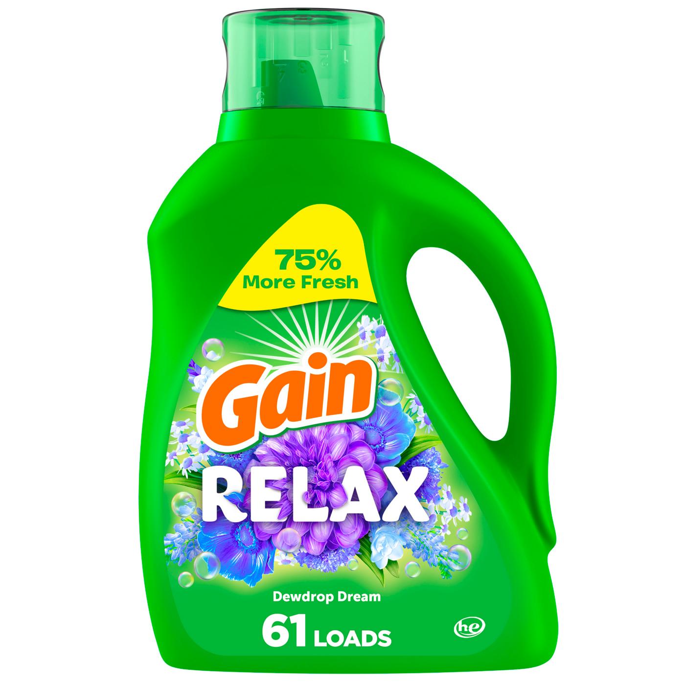 Gain Relax HE Liquid Laundry Detergent, 61 Loads - Dewdrop Dream; image 1 of 4