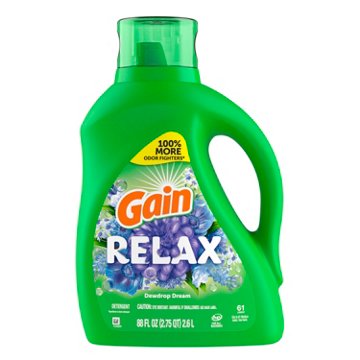 Gain Liquid Laundry Detergent, 61 Loads - Relaxing Dewdrop Scent