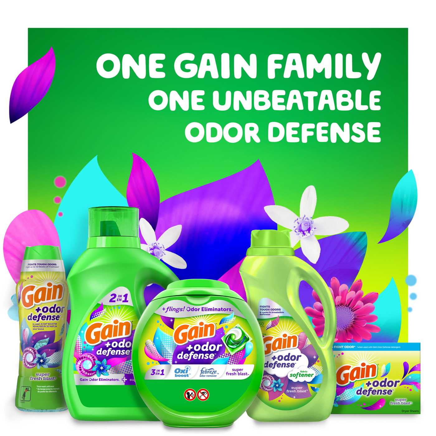 Gain + Odor Defense HE Liquid Laundry Detergent, 128 Loads - Super Fresh Blast; image 6 of 10