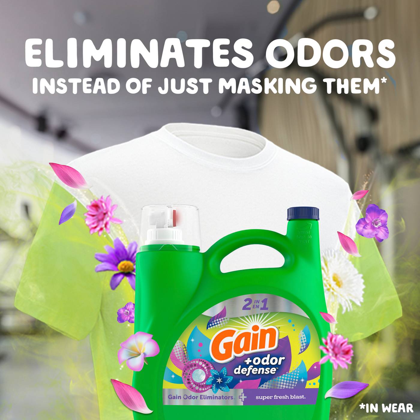 Gain + Odor Defense HE Liquid Laundry Detergent, 128 Loads - Super Fresh Blast; image 8 of 10