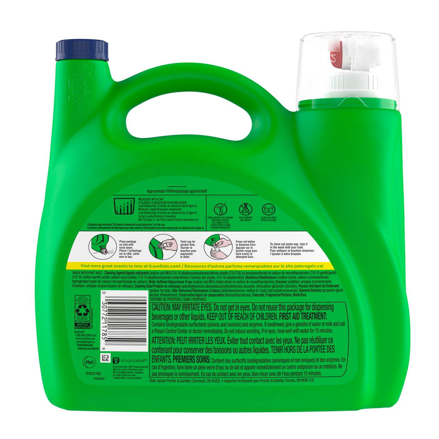 Gain + Odor Defense HE Liquid Laundry Detergent, 128 Loads - Super Fresh Blast; image 10 of 10