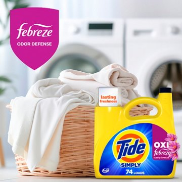Tide Simply Oxi Boost + Febreze Odor Defense, 22 Loads, Febreze Sunny Breeze Scent