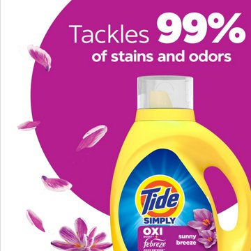 Tide Simply Oxi Boost + Febreze Odor Defense, 22 Loads, Febreze Sunny Breeze Scent