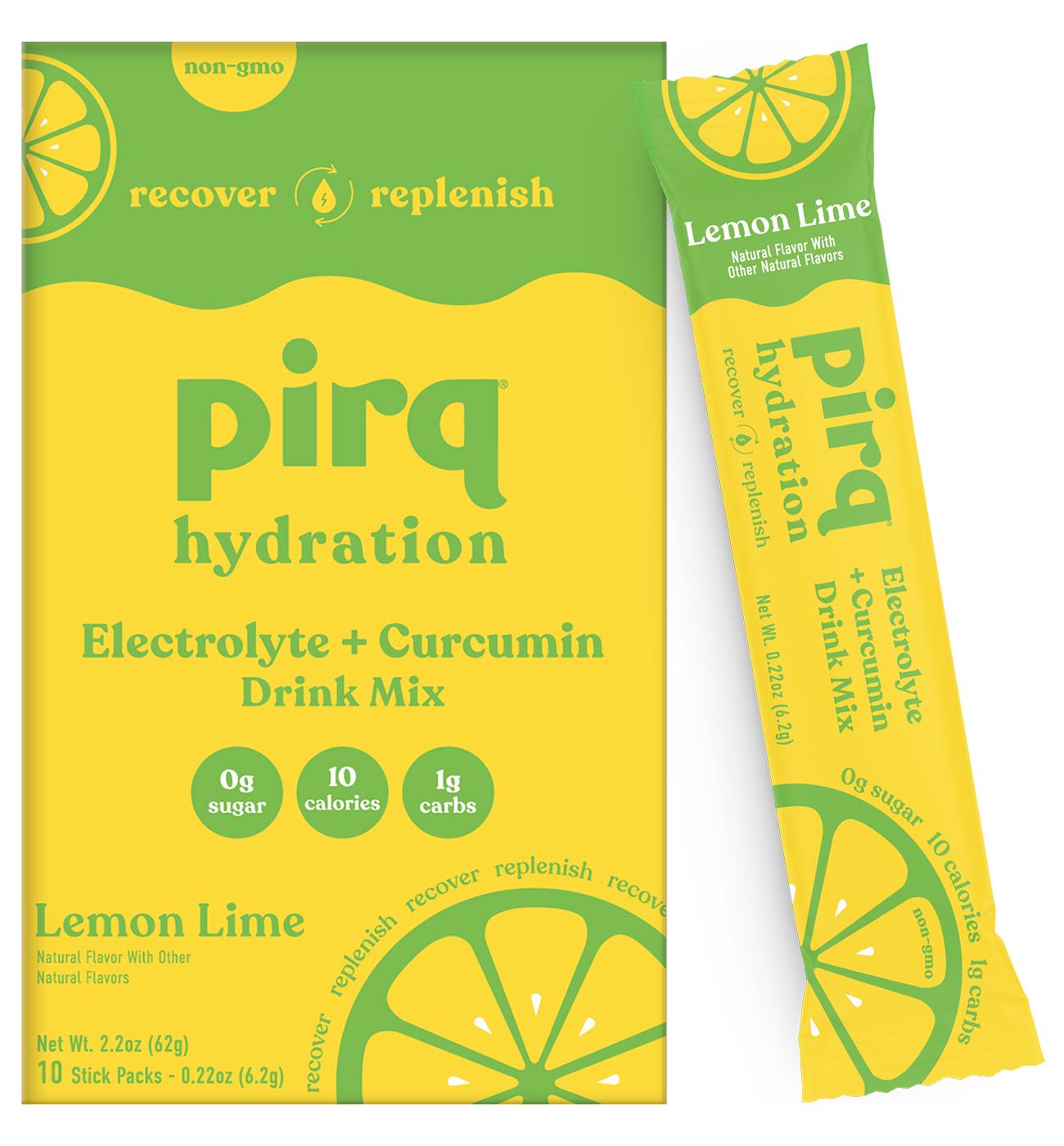 Pirq Hydration Electrolytes + Curcumin Drink Mix Stick Packs - Lemon Lime; image 1 of 4