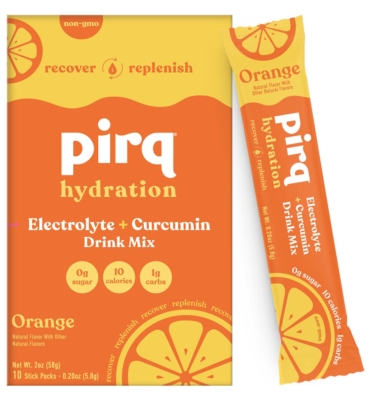 Pirq Hydration Electrolyte + Curcumin Drink Mix Stick Packs - Orange; image 1 of 5