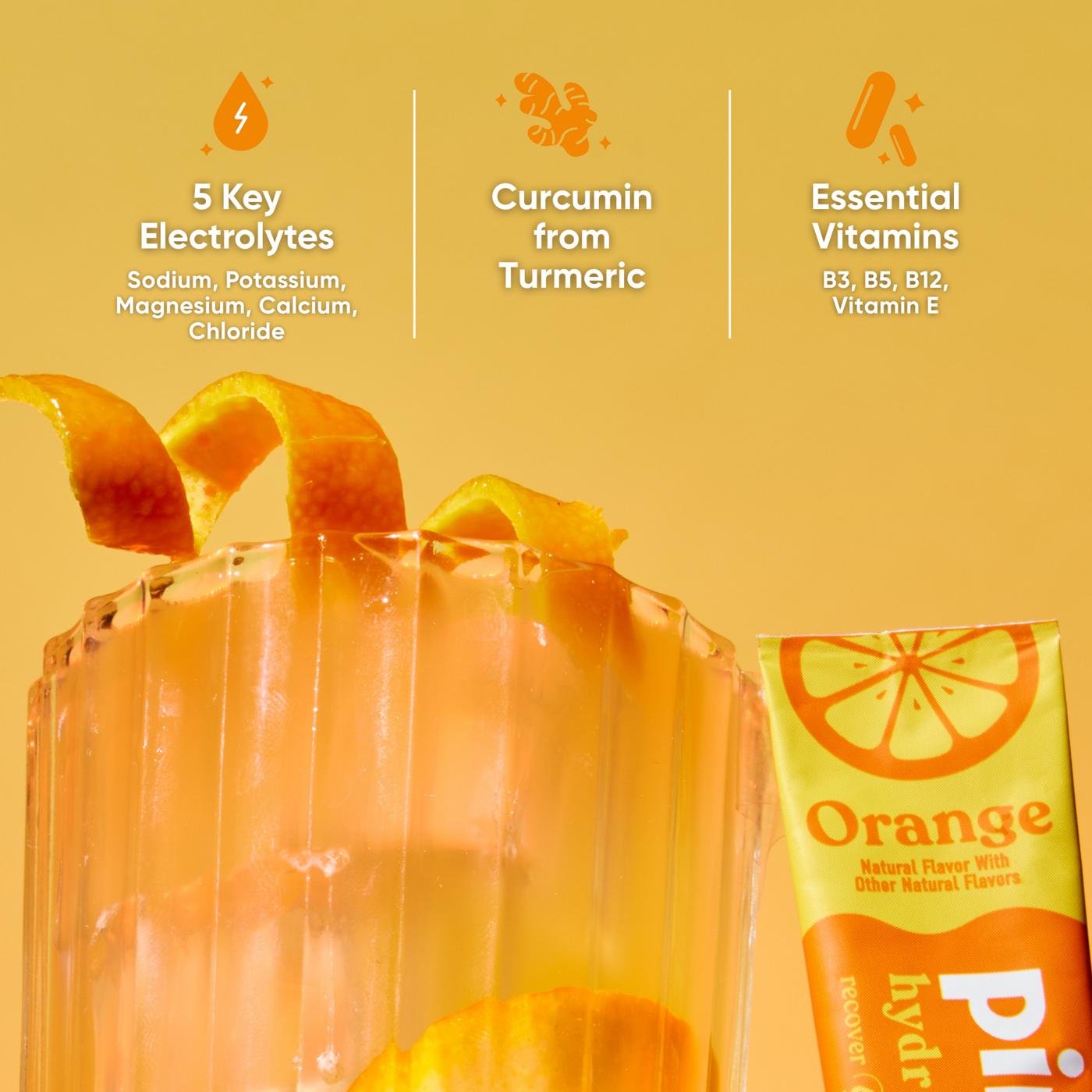 Pirq Hydration Electrolyte + Curcumin Drink Mix Stick Packs - Orange; image 3 of 5