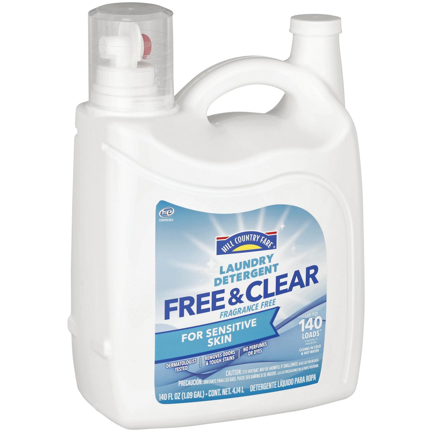 Hill Country Fare Free & Clear HE Liquid Laundry Detergent, 140 Loads - Fragrance-Free; image 3 of 3