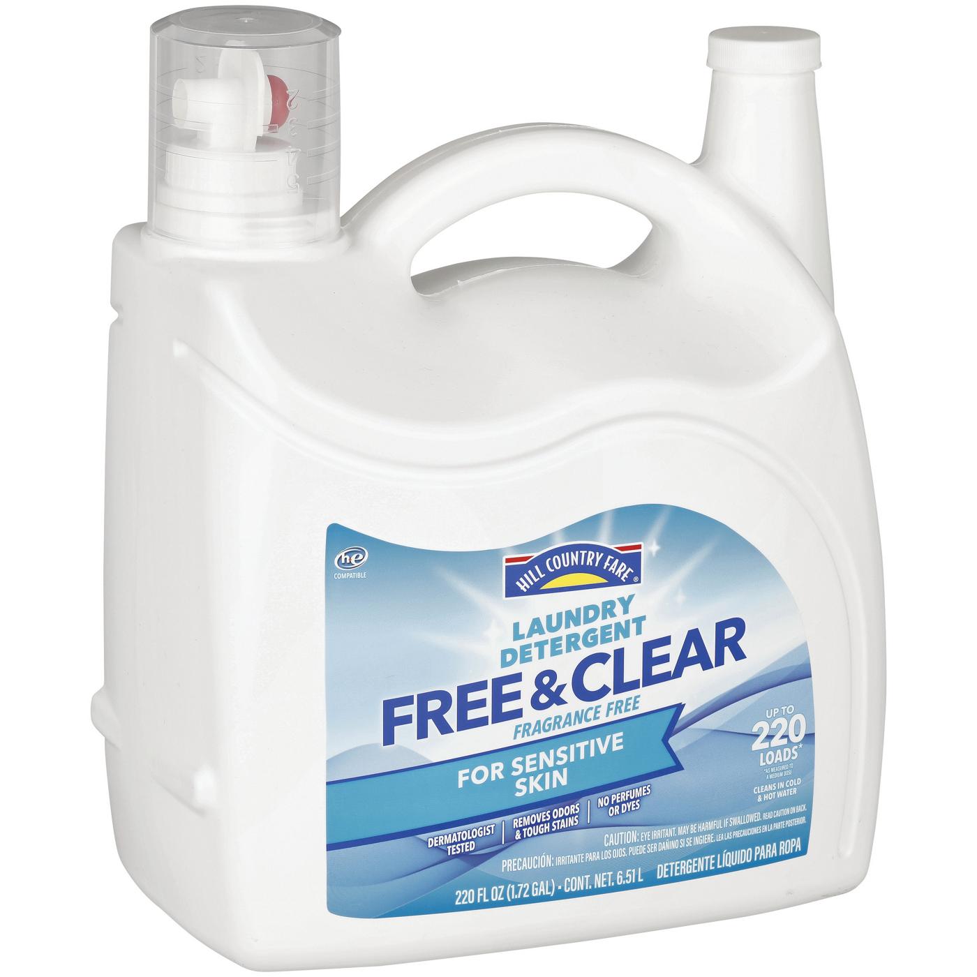 Hill Country Fare Free & Clear HE Liquid Laundry Detergent, 220 Loads – Fragrance-Free; image 3 of 3