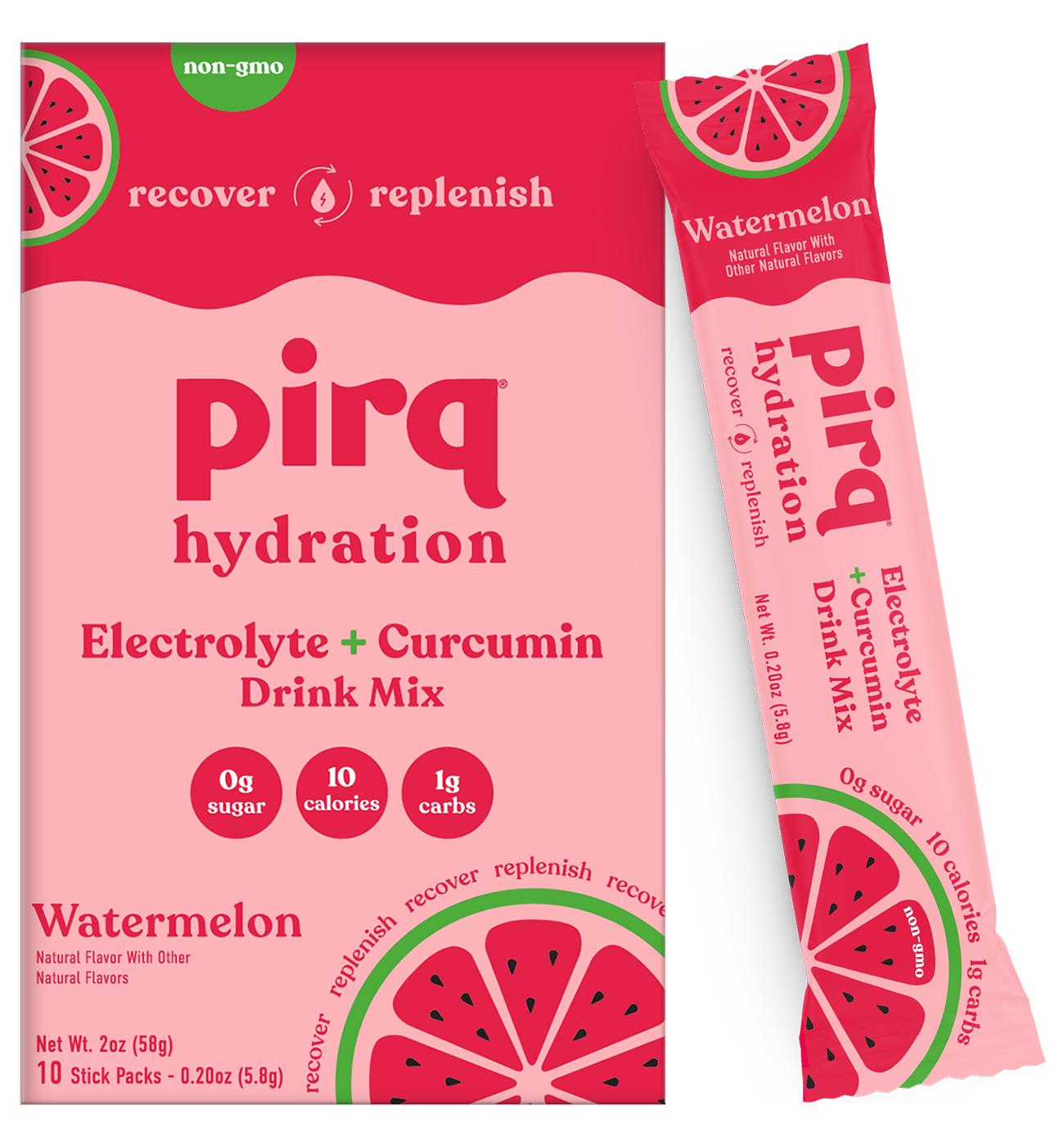 Pirq Hydration Electrolyte + Curcumin Drink Mix Stick Packs - Watermelon; image 1 of 5