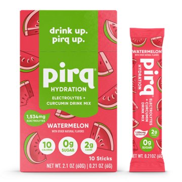 Pirq Hydration Electrolyte + Curcumin Drink Mix Stick Packs - Watermelon