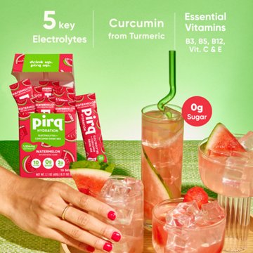 Pirq Hydration Electrolyte + Curcumin Drink Mix Stick Packs - Watermelon