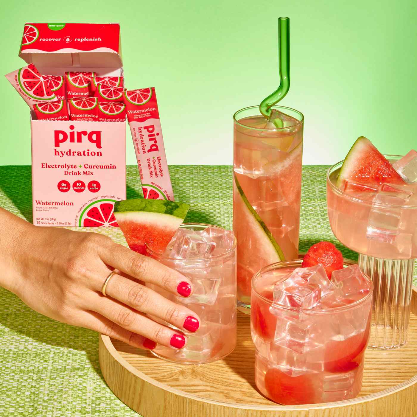 Pirq Hydration Electrolyte + Curcumin Drink Mix Stick Packs - Watermelon; image 3 of 5