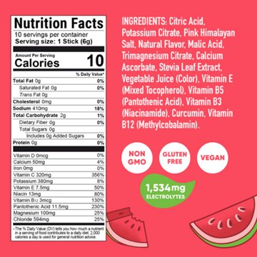 Pirq Hydration Electrolyte + Curcumin Drink Mix Stick Packs - Watermelon