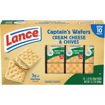 Lance Sandwich Crackers Captain's Wafers Cream Cheese & Chives