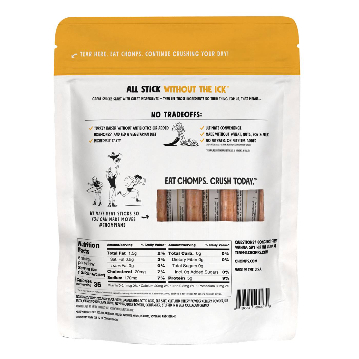 Chomps Chomplings 5g Protein Mini Original Turkey Jerky Meat Sticks; image 3 of 4