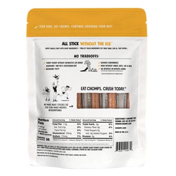 Chomps Chomplings 5g Protein Mini Original Turkey Jerky Meat Sticks, 6 ct