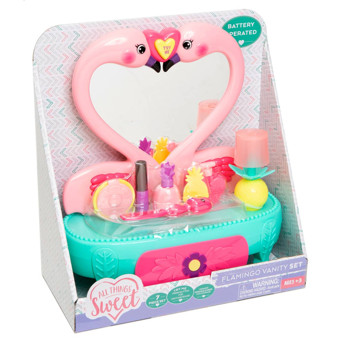 All Things Sweet Flamingo Vanity Set; image 2 of 2