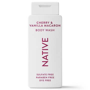Native Body Wash, Cherry & Vanilla Macaron, for Women & Men, 18 FL OZ