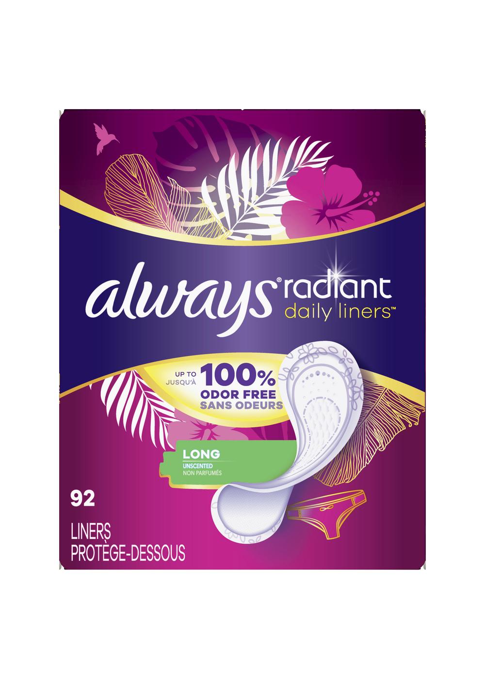 Always Radiant Daily Liners Long; image 1 of 10