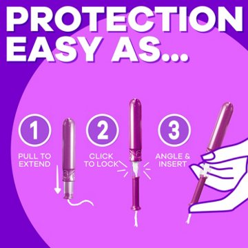 Tampax Compact Radiant Tampons Multipack, with LeakGuard Braid & Extendable Applicator, Regular/Super Absorbency, Unscented, 28 Count, 28 ct