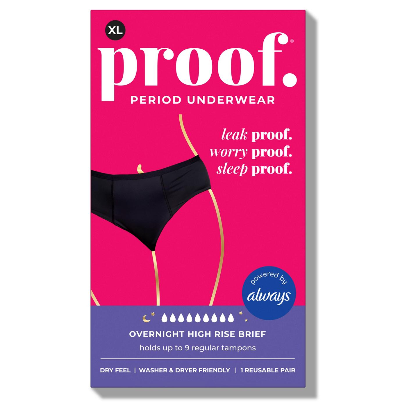 Proof Period Underwear Overnight High Rise Brief - XL - Shop Pads & Liners  at H-E-B