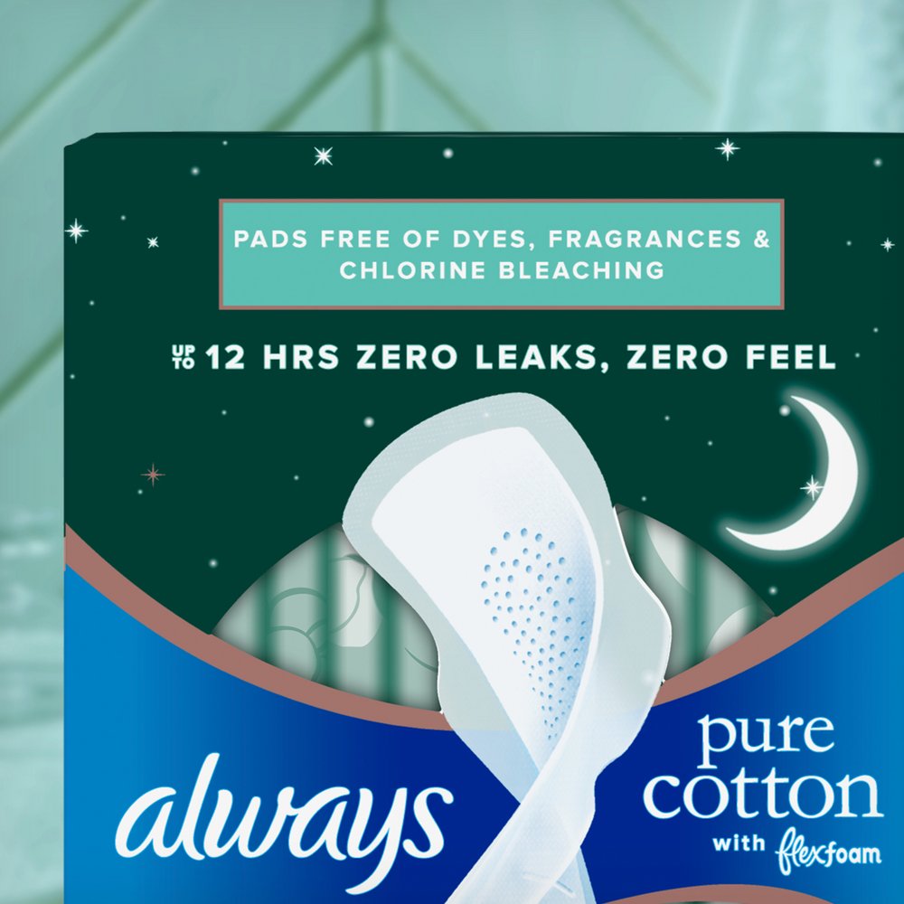 Always Pure Cotton FlexFoam Pads Size 5 - Extra Heavy Overnight - Shop Pads  & Liners at H-E-B