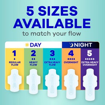 Always Pure Cotton FlexFoam Size 3 Extra Heavy Pads with Wings