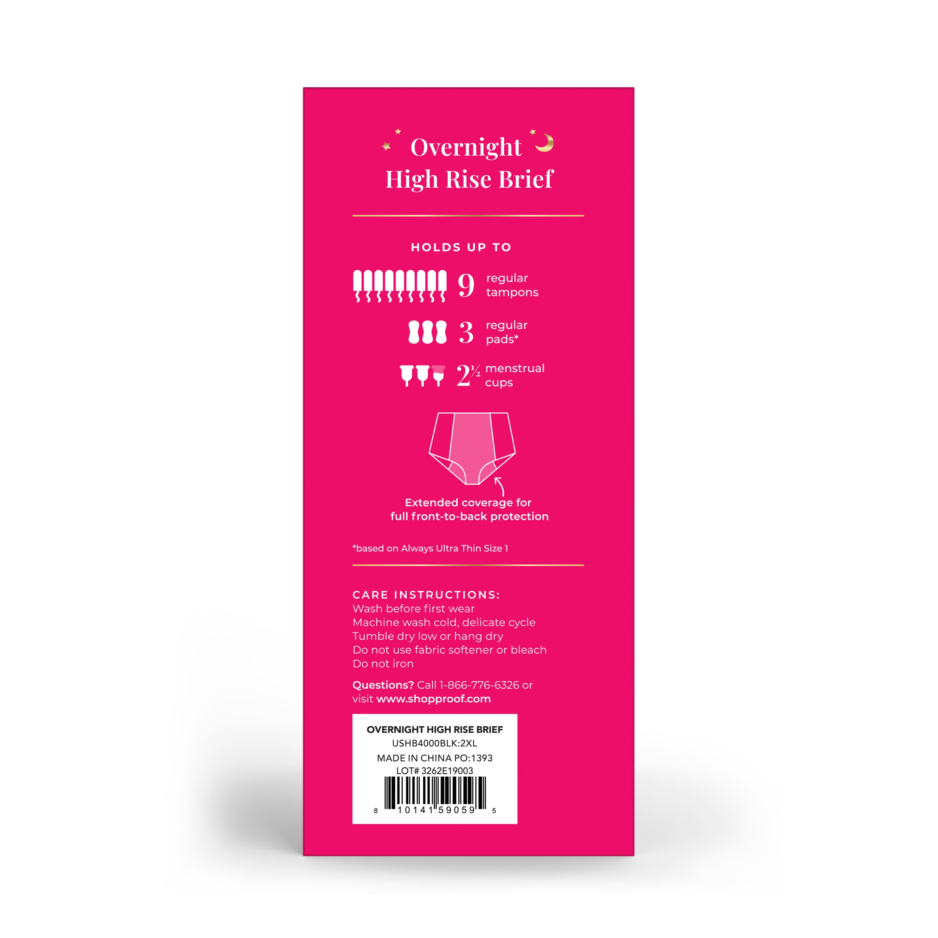 thumbnail image 2 of 6-Pack Women's Period Underwear – Menstrual Leak-Proof Breathable Cotton Briefs 2 of 3