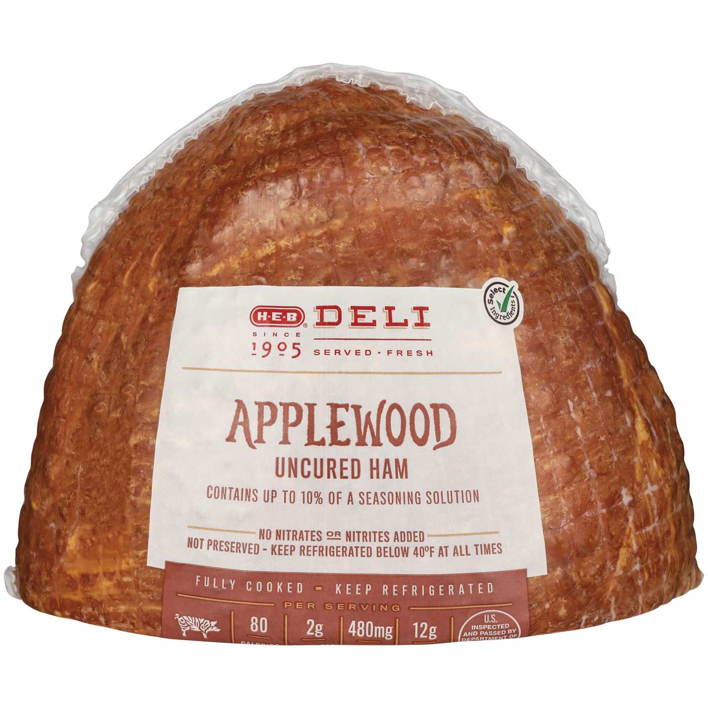 H-E-B Deli Sliced Applewood-Smoked Uncured Ham; image 2 of 3