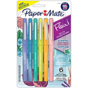 Paper Mate Flair Nature Escape Scented 0.7mm Felt Tip Pens - Assorted Ink, 6 pk