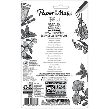 Paper Mate Flair Nature Escape Scented 0.7mm Felt Tip Pens - Assorted Ink, 6 pk
