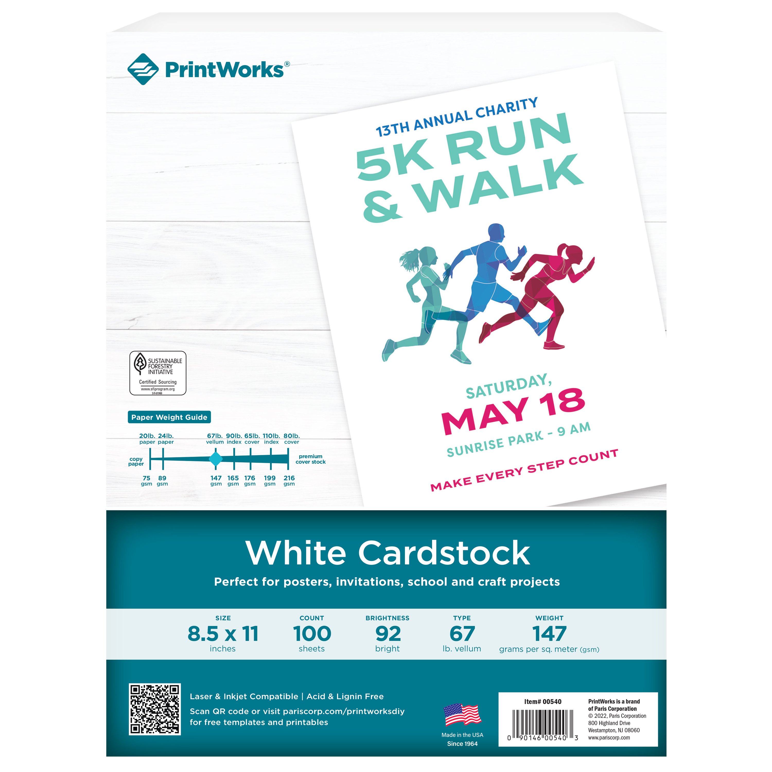 PrintWorks White Cardstock Paper, 100 Ct Shop Copy paper at HEB